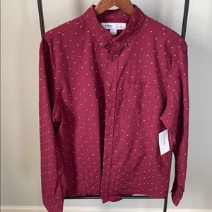 Deep Red Button Down